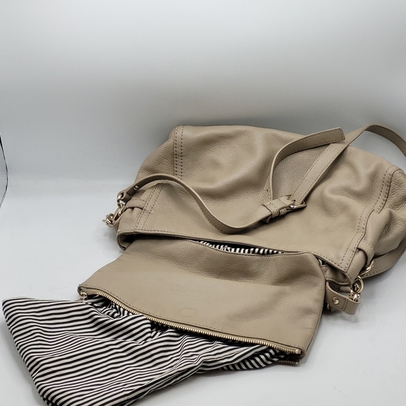 Kate Spade Boerum Place Devin Pebbled Beige Leather Satchel Crossbody Bag - Picture 14 of 16